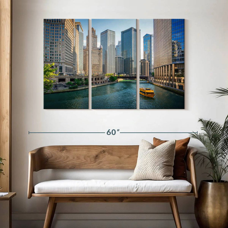 Gratte-ciel Hannes du centre-ville de Chicago, H 32 po x l 50 po