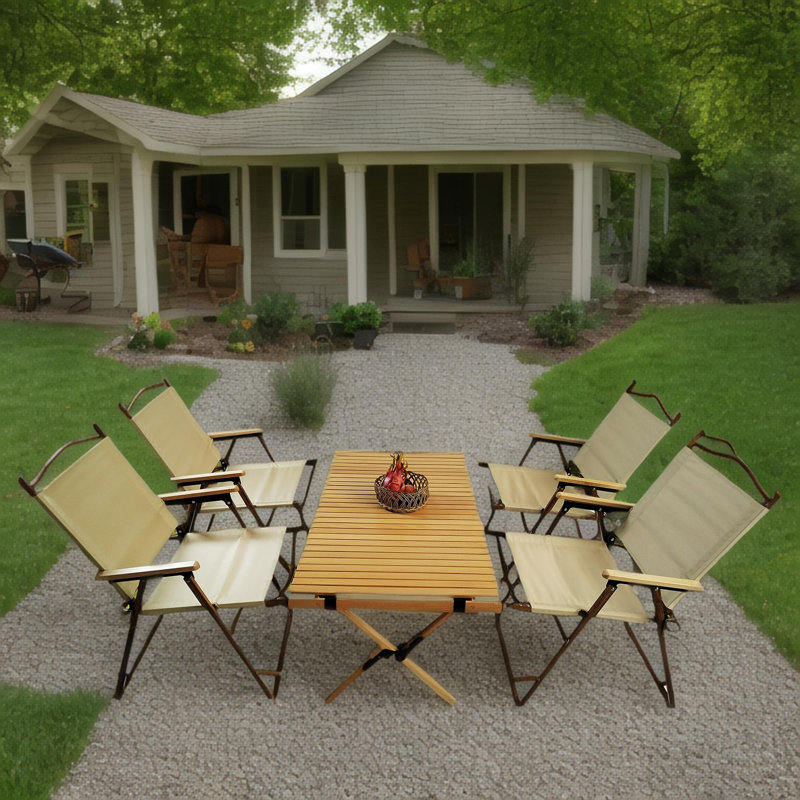 Multi-Function Foldable And Portable Dining Set, 1 Dining Table & 4 Folding Chairs