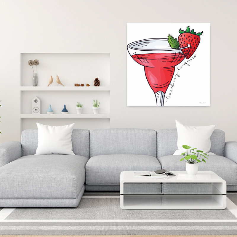 Art contemporain Daiquiri aux fraises, H 36 po x l 36 po
