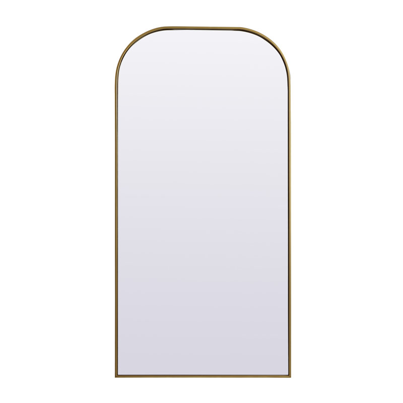 Sabine Metal Wide Arch Wall Mirror, 66" x 28", Brass