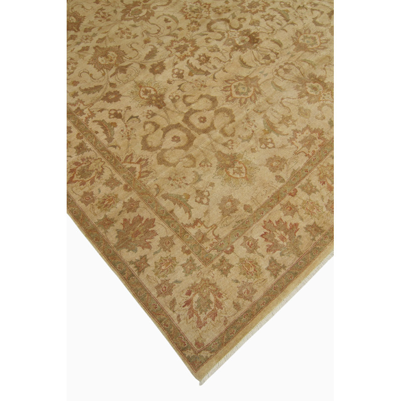 Tapis Madeline Ankara fait à la main - beige, 9 pi 0 po x 12 pi 0 po