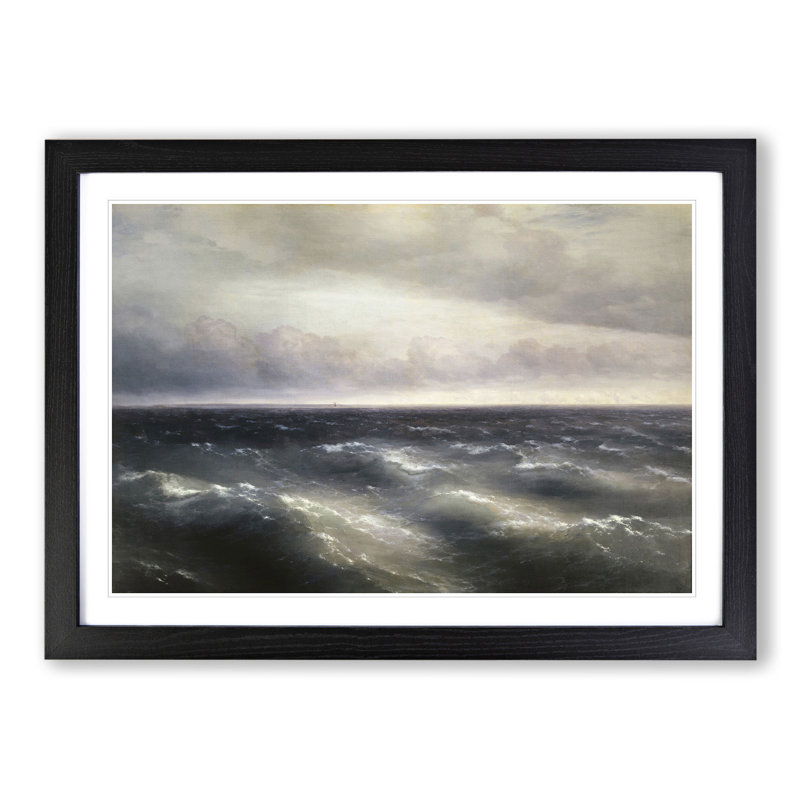 The Black Sea by Ivan Aivazovsky - Picture Frame Painting, Black Framed, 27cm H x 36cm W x 2cm D