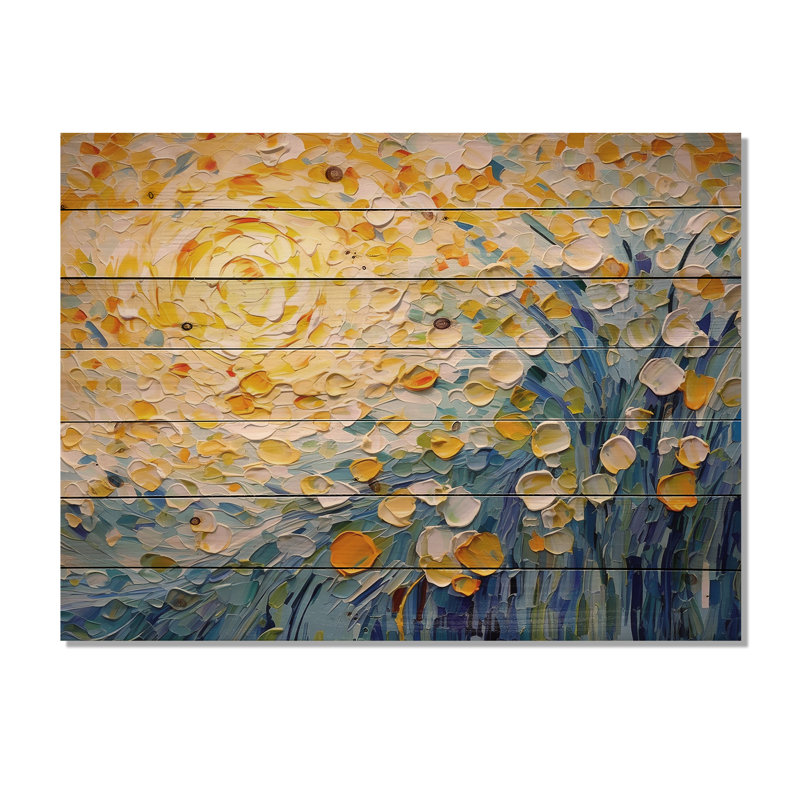 Henrry - Décoration murale en bois floral sur bois de pin naturel, H 34 po x l 44 po