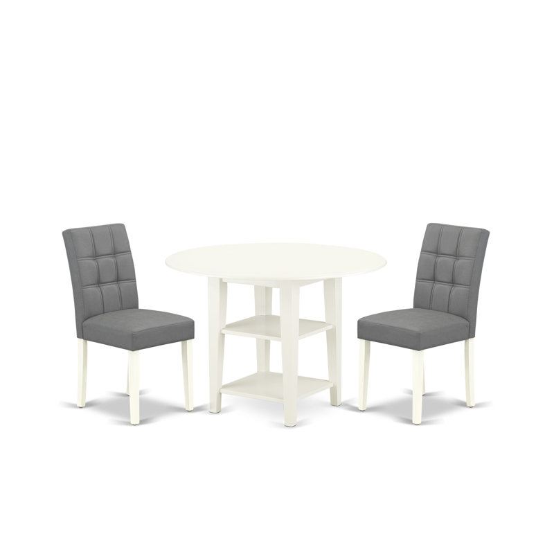 Ensemble de table de salle à manger 3 pièces, Gris