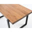 Table de salon rustique en bois massif, 99,8 cm de long, fini noyer, bord naturel, couleur café, pour pièces modernes