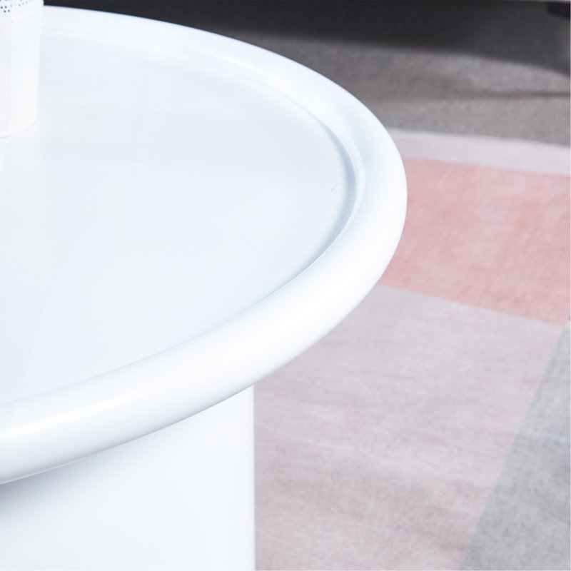 Ensemble de 2 tables basses rondes en MDF blanc pour le salon