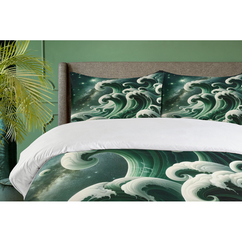 Green Duvet Cover, King Duvet Cover + 2 Standard Shams
