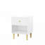 Table de chevet en bois 23,22 po H avec tiroir 1 tablette pour enfants, adultes, blanc