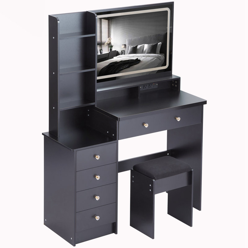 Ensemble de coiffeuse et tabouret de chevet