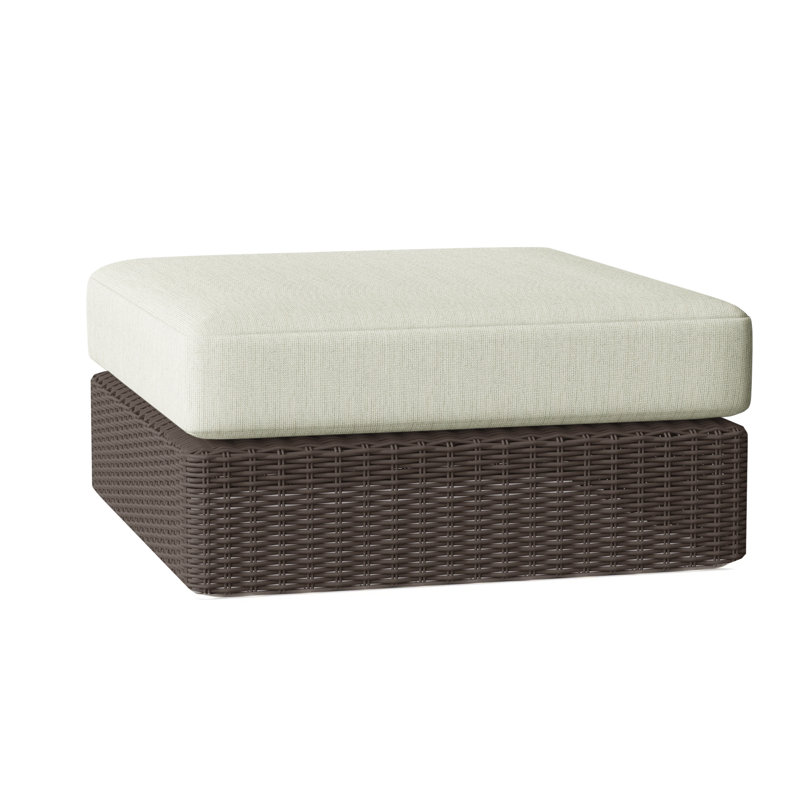 Westport Outdoor Teak Ottoman, Demo Putty, Westport Sea Salt