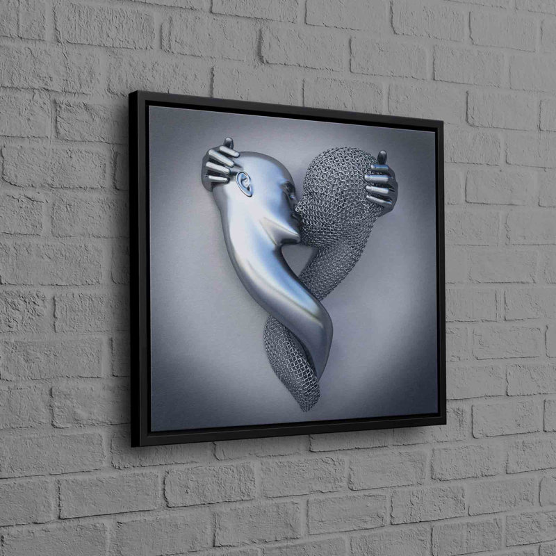 Print on Canvas, 90 cm H x 90 cm W, Black Floater Framed