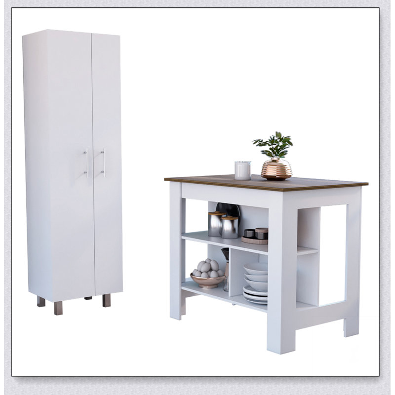 Ensemble de cuisine 2 pièces 2 portes 2 pièces avec surface antibactérienne Hayne, idéal pour le rangement et les petits espaces