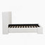 Élégant lit tapissier en tissu blanc avec tête de lit haute, blanc, grand-1162276945