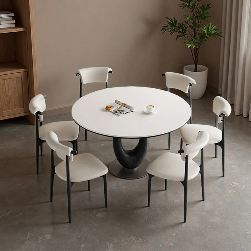 Ensemble de table de salle à manger simple, luxueux et haut de gamme, 29.52"H x 51.18"L x 51.18"W, 5 Pieces: Table, 4 Chairs