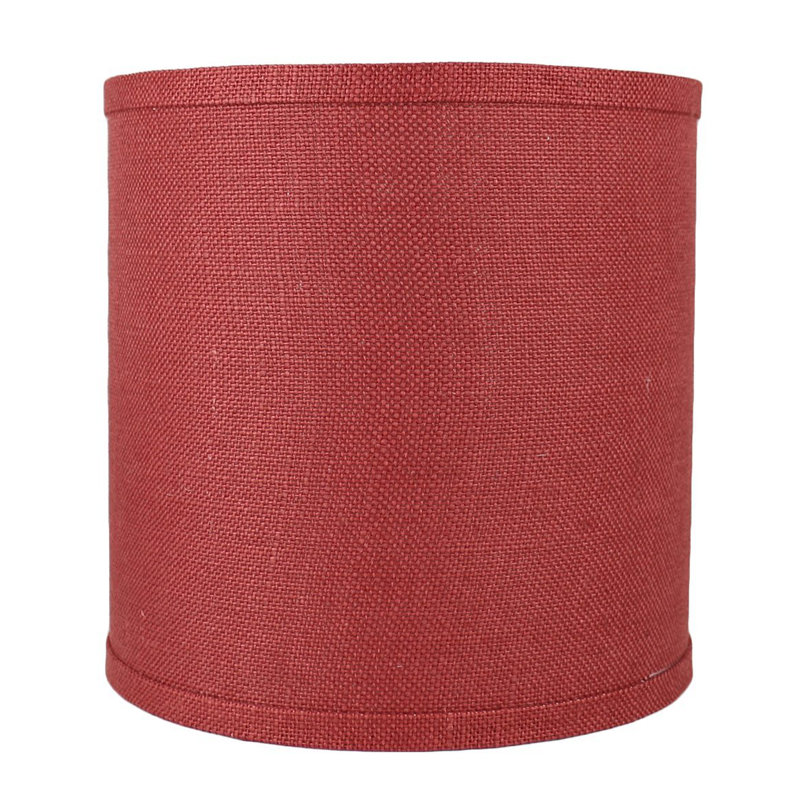 Ganya Burlap Drum Lamp Shade, Burgundy, 10" H x 10" W x 10" D