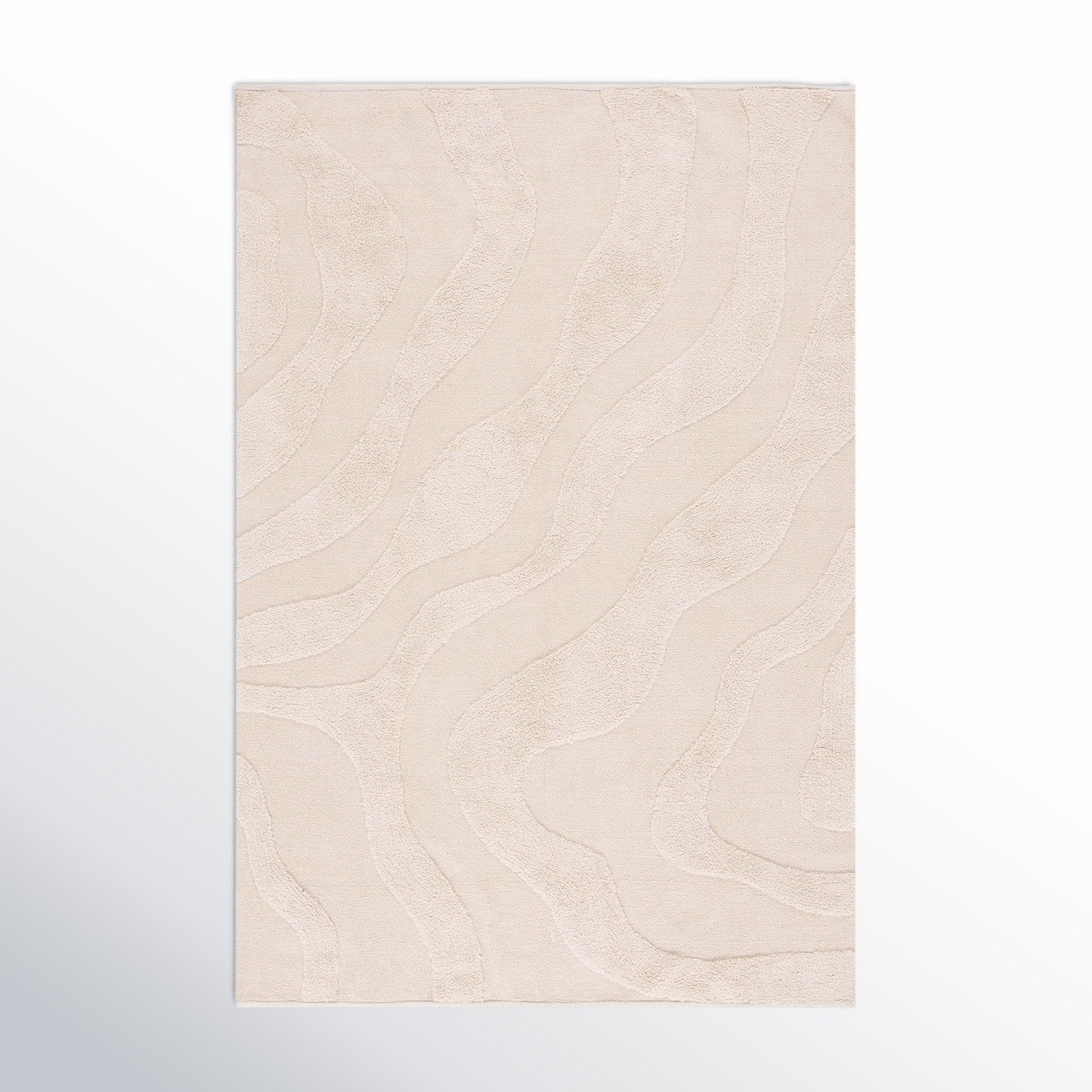 Mozie Handmade Recycled Cotton Ivory Rug, Rectangle 6' x 9'