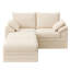 Causeuse modulaire en velours côtelé de 71 po avec rangement sous le siège et repose-pieds, canapé modulaire à assise profonde-1692206227