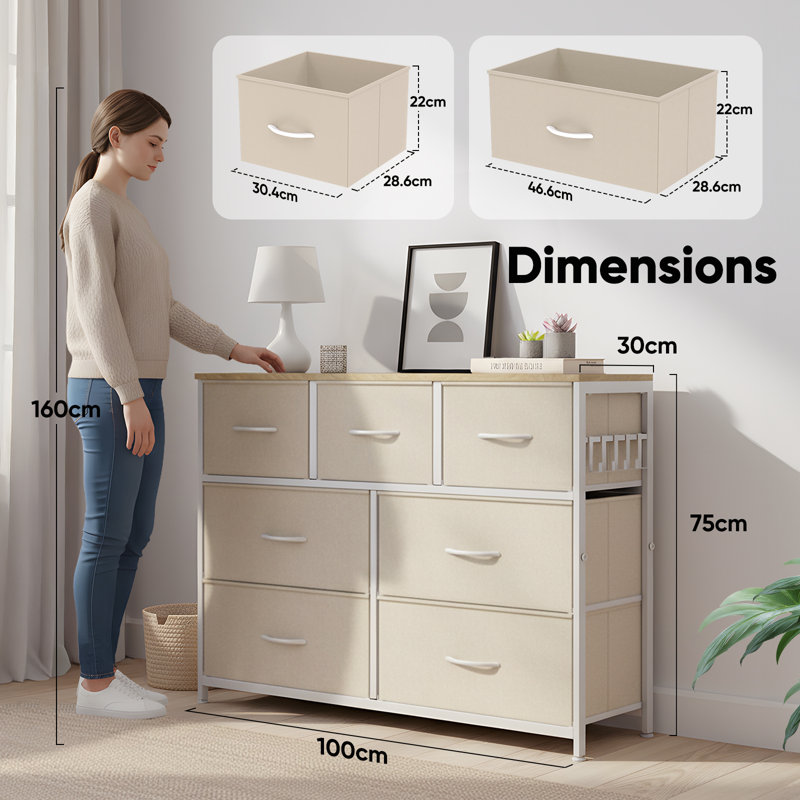 7 Drawer Storage Drawer, Beige