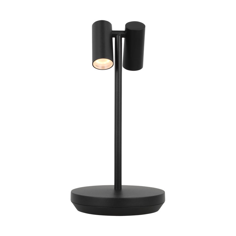 Doppia Short Accent Rechargeable Table Lamp, Black