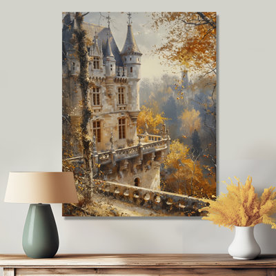 Yellow Beige Renaissance Chateau In France I - Chateaus Wall Art