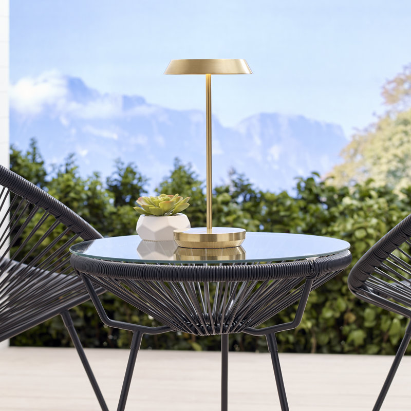 Tepa Accent Rechargeable Table Lamp, Natural Brass