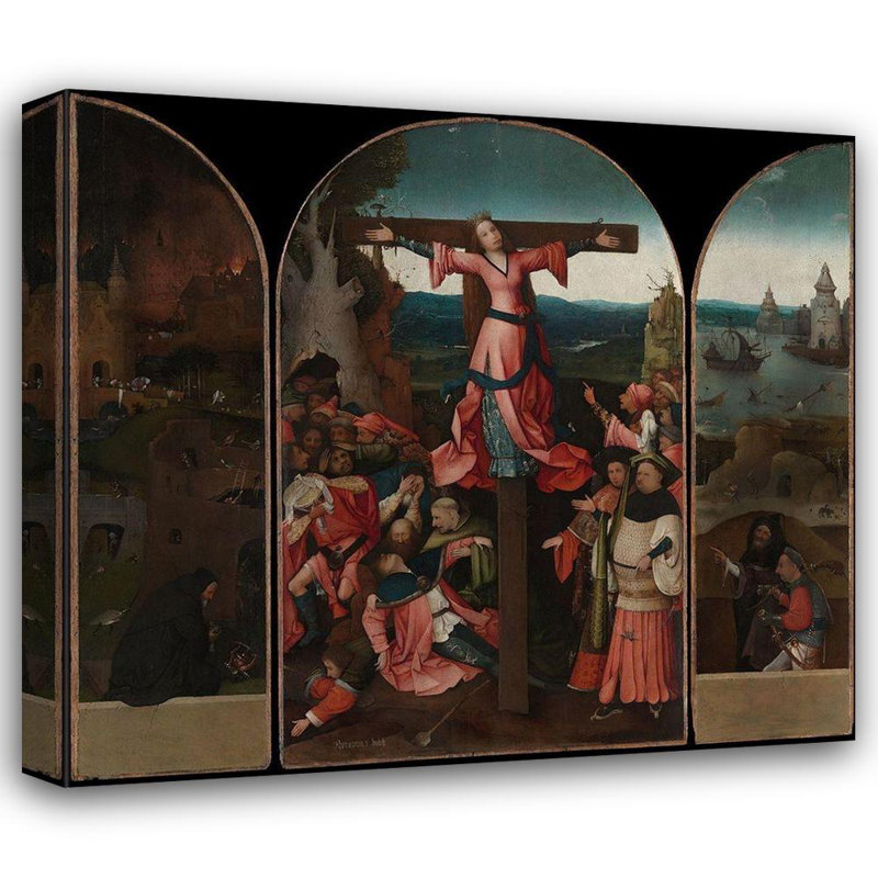 Art Astoria Grand Bosch, Hieronyme, toile tendue sous le titre: Triptyque du crucifié martyr 56639, H 20 po x l 22 po