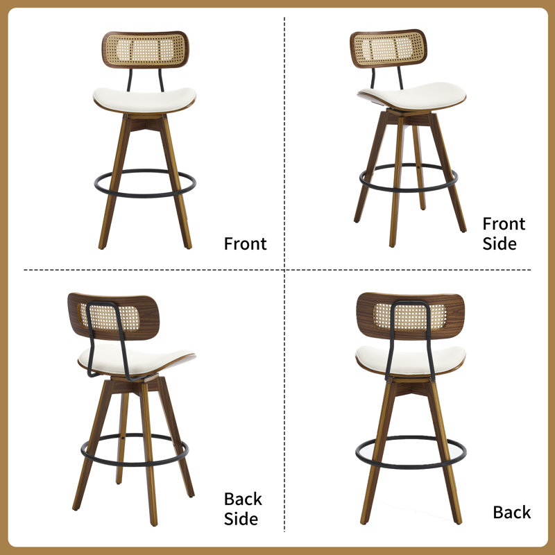 Swivel Bar & Counter Stool, White