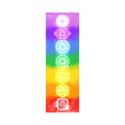 Neon Watercolour Chakras - Panoramic Print on Canvas