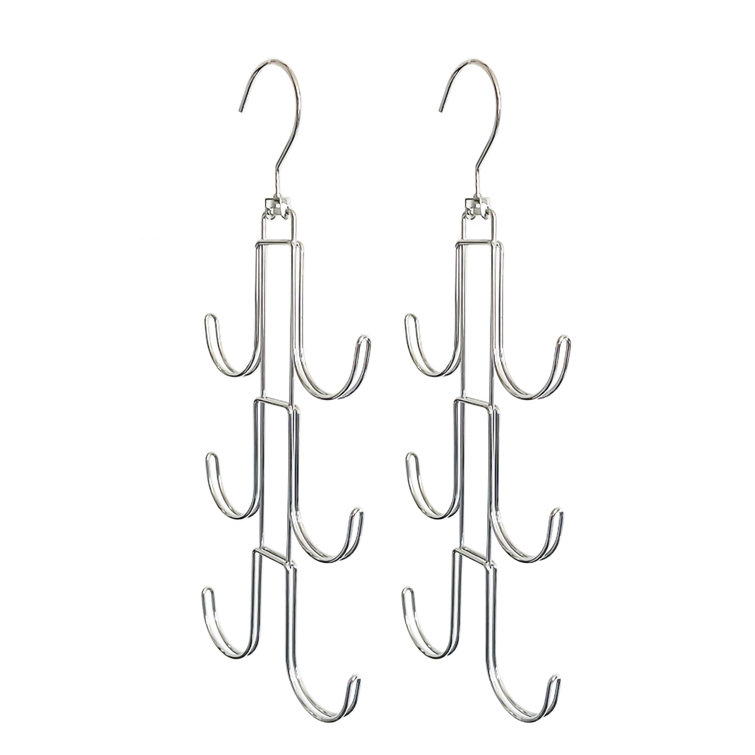 Doulbe Side Hanging U Hooks, Dual Wire Heavy Duty Silver Hanging Hooks 15 x 6 x 2 (Set of 2) Rebrilliant