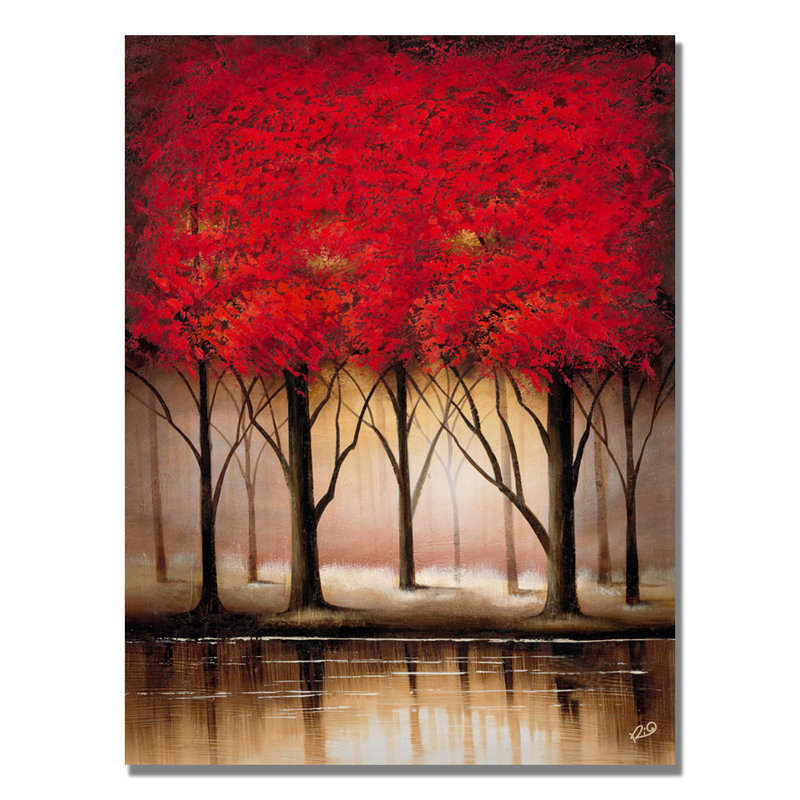 «Serenade in Red», reproduction de peinture à l'acrylique sur toile, H 32 po x l 24 po x P 2 po, Toile tendue, Pas de tapis