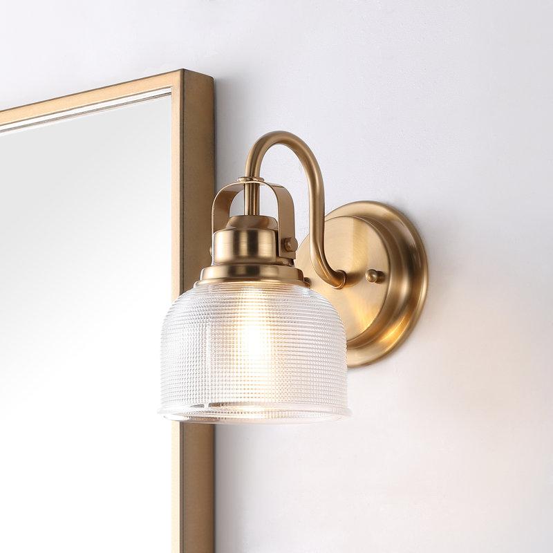 Gilcrease Metal/Glass LED Vanity Light, Brass Gold, 1