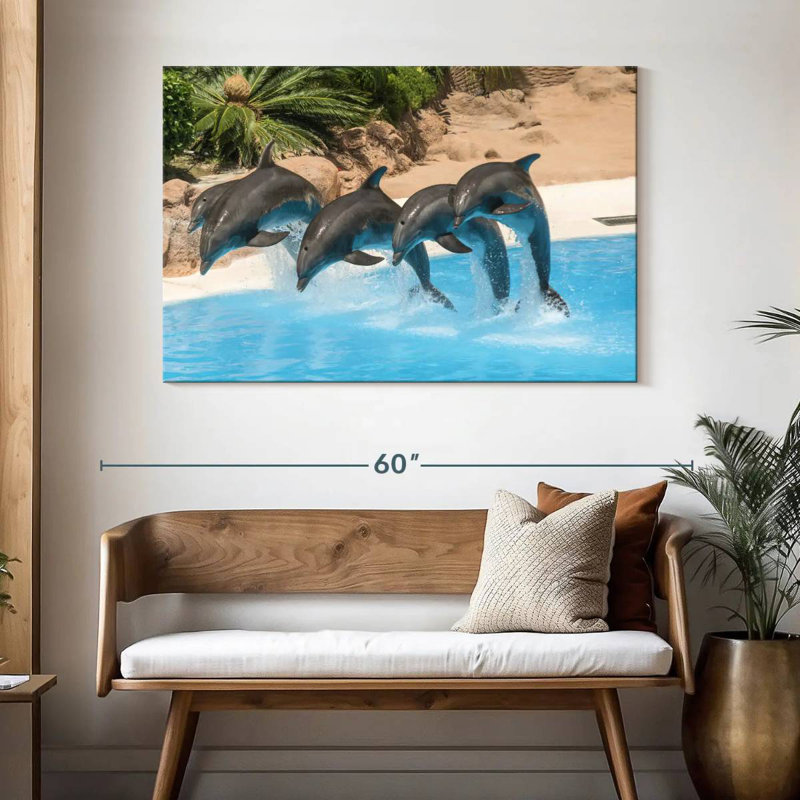 Synchronized Dolphins, 32" H x 48" W