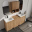 Meuble-lavabo double autoportant 72 po avec plateau de meuble-lavabo en résine et rangement mural 12 po Vowar-1166885468