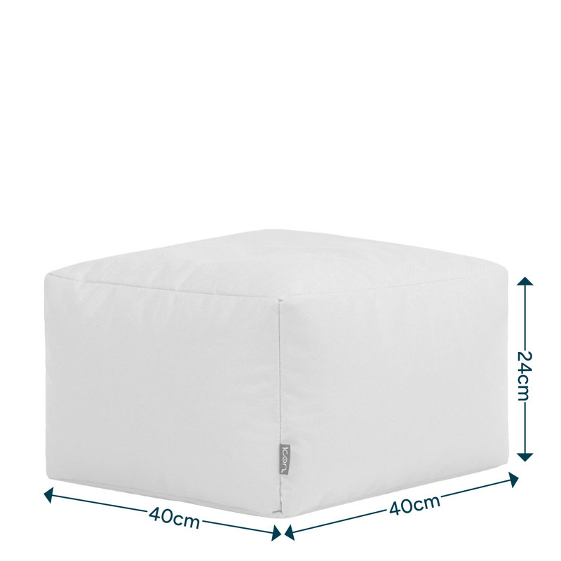 Veeva Indoor Outdoor  Pouffe, 38cm, Charcoal Grey