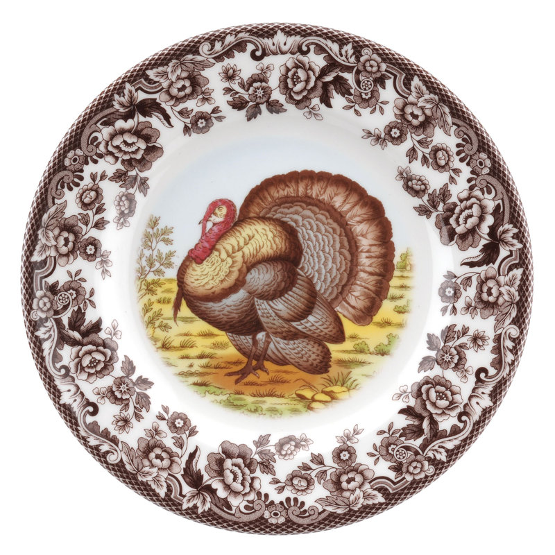 Spode Woodland Turkey Salad Plate 8" Turkey