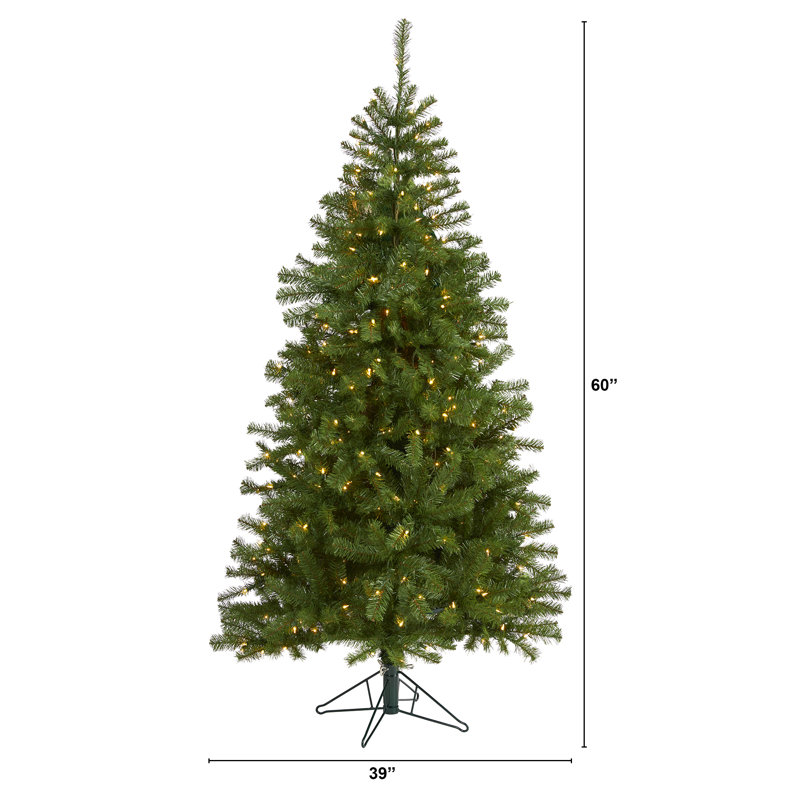 Lighted Artificial Pine Christmas Tree, 6' H