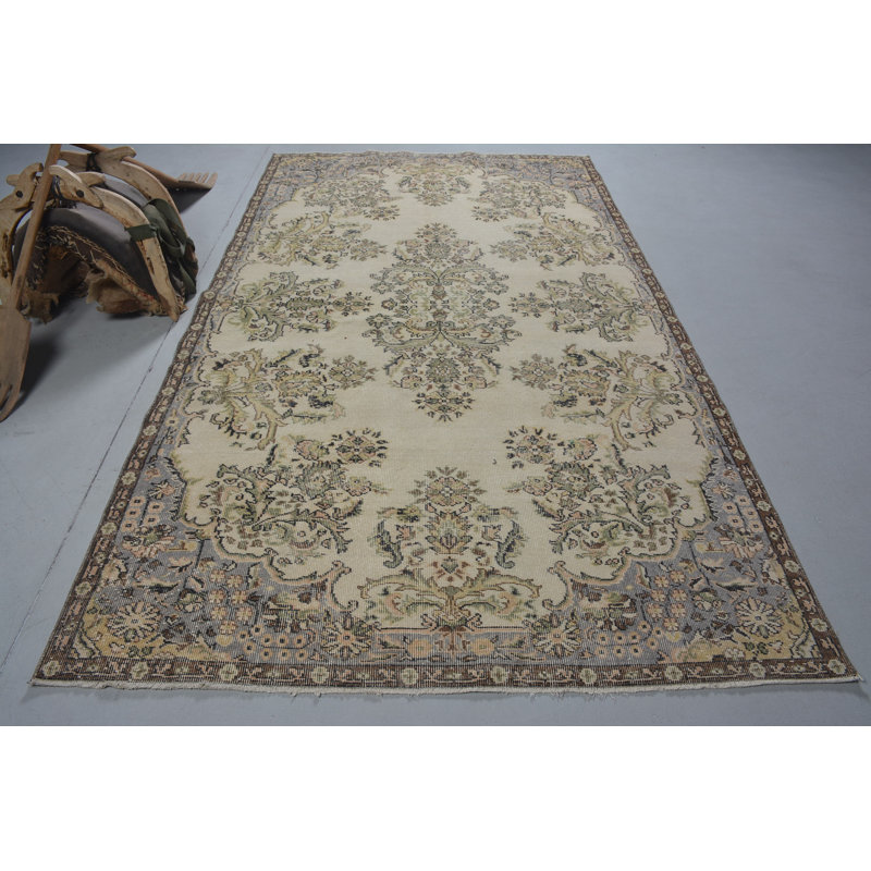 Tapis turcs, tapis géométriques, tapis vert, grands tapis de 5,5 x 9,7 pi, tapis rétro, tapis de luxe