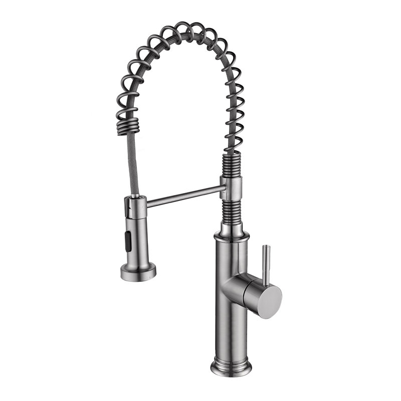 Pull Down Single Handle  Kitchen sink Faucet in Brushed Nickel, Brushed Nickel