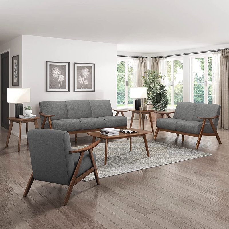 Fauteuil Lyelah, Mélange de lin gris
