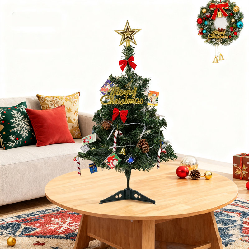Arbre de Noël artificiel 20 po avec mini lumières de Noël et lumières DEL
