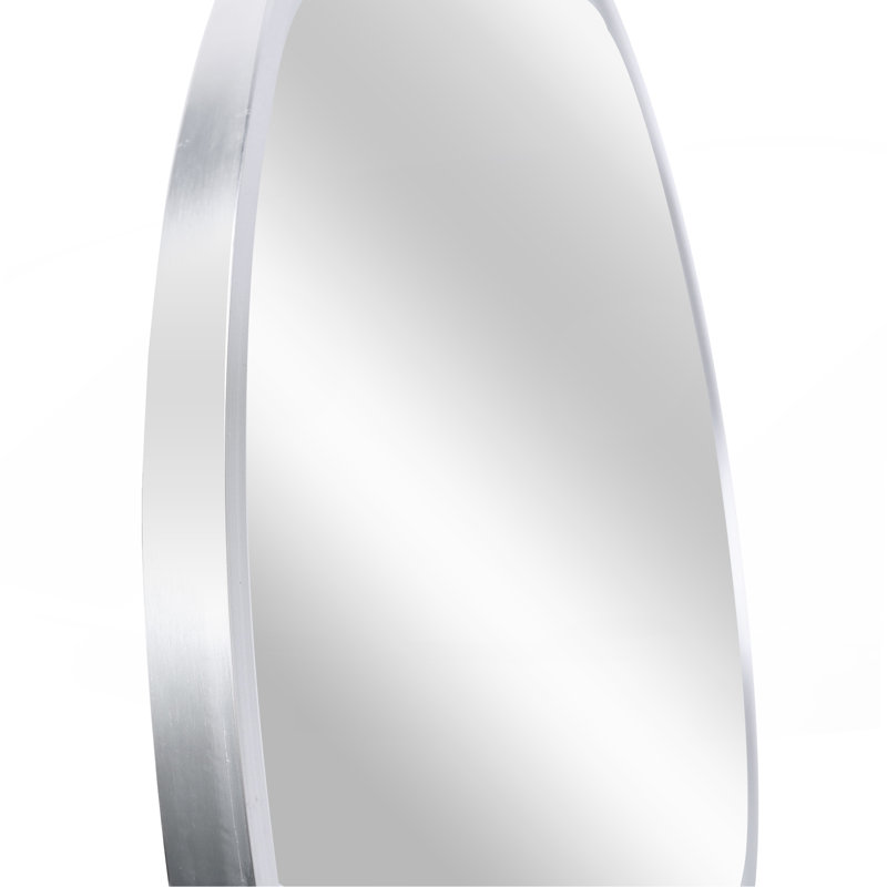 Miroir mural pour salle de bain, 36 po x 36 po, Argent argent, Rond