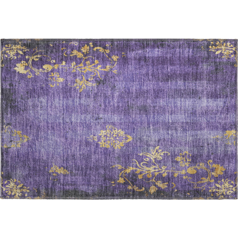 Premium Machine Washable Jacquez AMF1788 Floral Rug, Rectangle 1'8" x 2'6"
