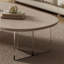 Table basse beige en bois manufacturé et ovale-974456045