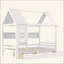Lits avec tiroirs de rangement et fenêtre, structure de lit plateforme en bois massif avec tablettes, pour enfants, sans sommier et conception enfantine-60490966-60490961