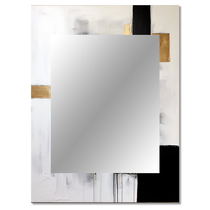 New Balance Dreams Abstract Gold And Black - Abstract Painting Unique Mirror, Gold Large Wall Mirror, Printed Metal Art