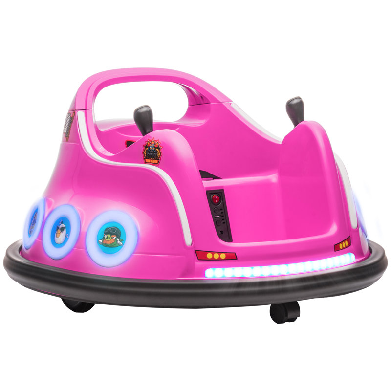 AIYAPLAY 12V Kids Bumper Car Angry Bird Licensed Joysticks 3-5 Years , Pink