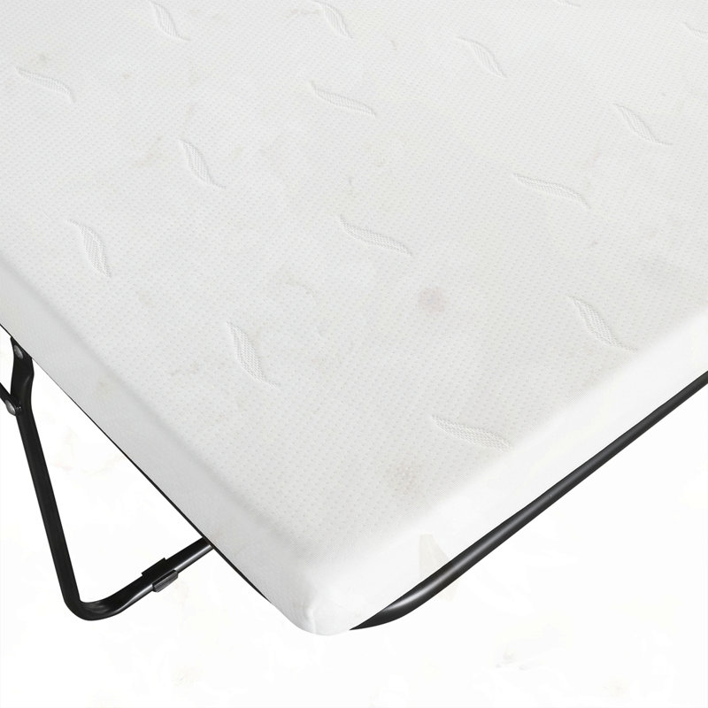 Lit simple avec repose-pieds pliant, Gris foncé