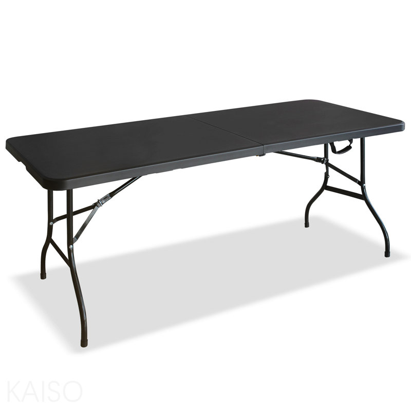 Table de jeu de pique-nique pliante extérieure multifonctionnelle de 6 pi pour l'extérieur, L 70,5 po, Noir