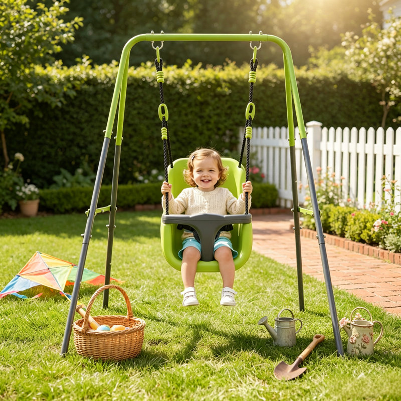 Balançoire pour bébé intérieur/extérieur avec siège de sécurité