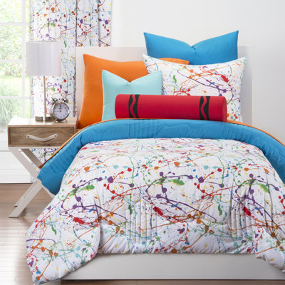 Crayola Splat Microfiber Reversible Modern & Contemporary Comforter Set